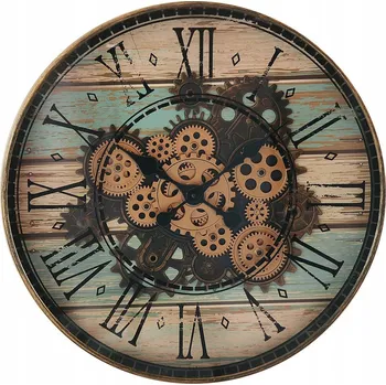 Hodiny VELKÉ HNĚDÉ BAREVNÉ POHYBLIVÉ NÁSTĚNNÉ HODINY RETRO MPM E01.4327.52 52 cm