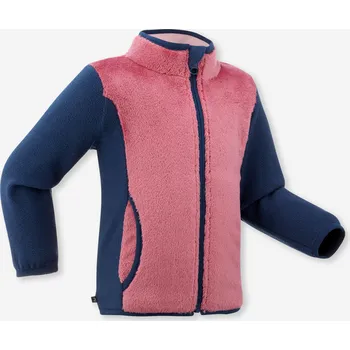 Pánská mikina WEDZE Dětská fleecová mikina MIDWARM pro nejmenší růžová 2 ROKY MODRÁ|RŮŽOVÁ