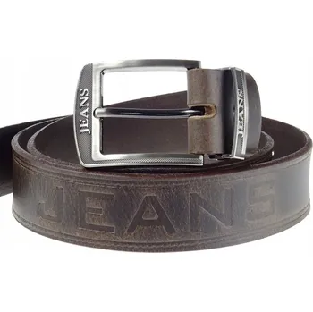 Opasek Pánský kožený Pásek POLSKÝ JEANS hnědý 125