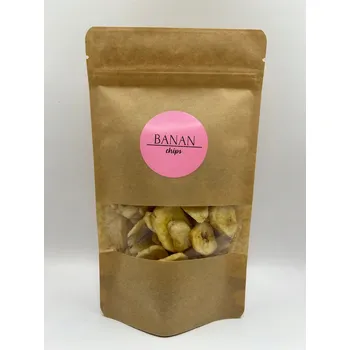 Sušená potravina BANÁNOVÉ CHIPSY 1 KG (1000G) SUŠENÉ OVOCE PREMIUM DELIFRUITS