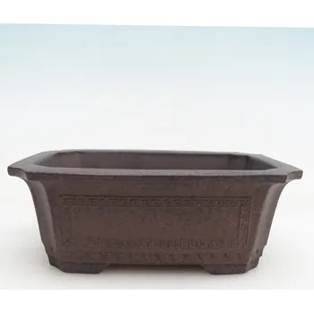Květináč Keramická bonsai miska 15,5 x 10,5 x 6 cm hnědookrová