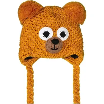 Čepice Pletex H050 Medvídek dětská pletená zimní čepice Barva: 5. hořčicová, Velikost: UNI
