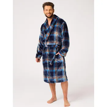 Pánský župan Klíč MGL 431 B25 M-2XL župan džínový pruh XL/XXL