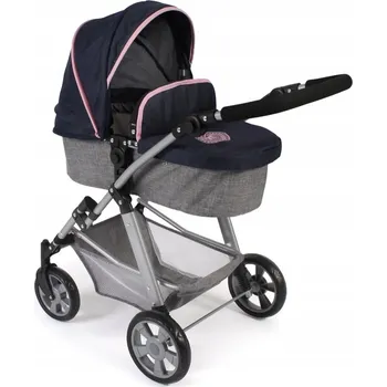 Kočárek pro panenku Bayer Chic Melange šedo-růžový