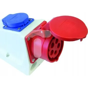 Elektrická zásuvka Nástěnná silová zásuvka s vidlicí 16A PCE 515-6t 5kolíková IP44