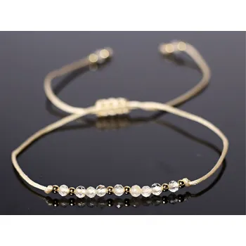 Náramek Magieprirody.cz Náramek Citrín fasetovaný 4 mm kuličky - Listopad #993 Shamballa Žlutá