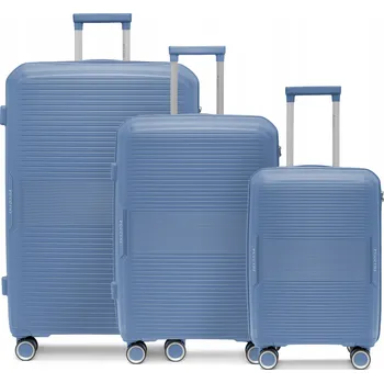 PUCCINI Sada 3 CESTOVNÍCH KUFRŮ PP 4 Kolečka Tvrdé 3v1 PP029-7A