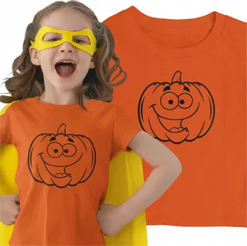 Chlapecké oblečení DĚTSKÉ TRIČKO Usměvavá Dýně na Halloween Svátek Dýní ORANŽOVÉ