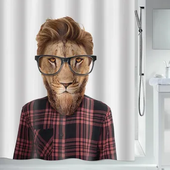 Sprchový závěs Omyvatelný sprchový Závěs z Polyester 180x200cm Smart Lion