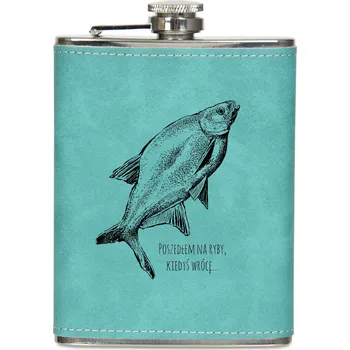 Placatka Placatka rybáře v ekokůži 200 ml - TYRKYSOVÁ