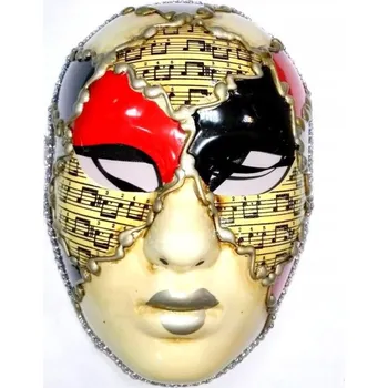 Karnevalová maska Benátská maska na obličej s červení PM031C