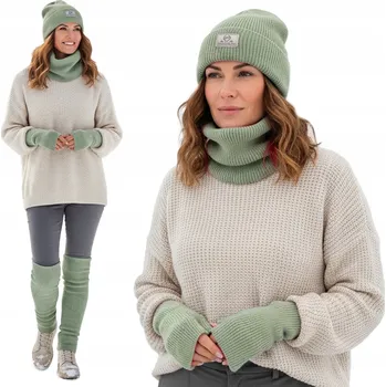 Čepice Pako Jeans sada: čepice, nákrčník (rolák) a rukavice, univerzální velikost, zelená