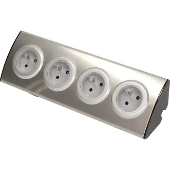 Elektrická zásuvka Zásuvka, Stolní elektrická lišta Orno stříbrná