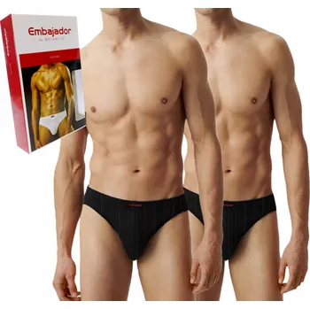 Slipy Pánské bavlněné slipy Atlantic 2-BALENÍ sportovní EEP-006 M černé