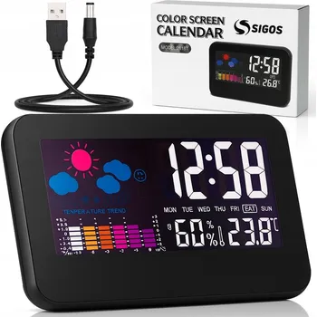 Meteostanice METEOROLOGICKÁ STANICE HODINY KALENDÁŘ BUDÍK VLHKOMĚR