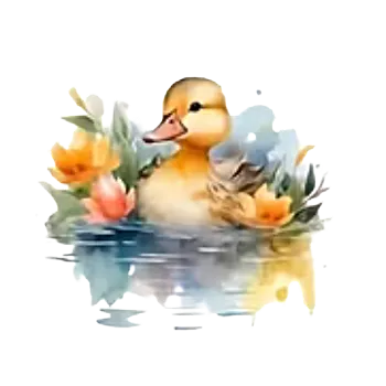 Nažehlovací obrázek - jarní kachnička IX (9,0 x 7,6 cm)