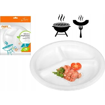 Talíř TALÍŘE TŘÍDÍLNÉ Z CELULÓZOVÉ HMOTY 26 cm 6 Ks