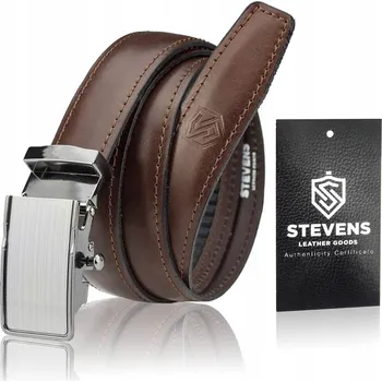 Opasek Kožený pánský automatický Pásek STEVENS 110 cm 3B Q3