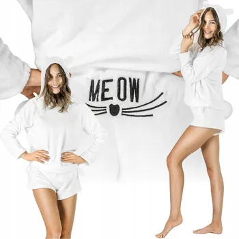 Dámské pyžamo Dámské pyžamo Onesies polyester bílé barvy, velikost S