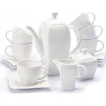 Čajovo-kávový servis Ambition Fala 17 dílů pro 6 osob, bílý, čtvercový