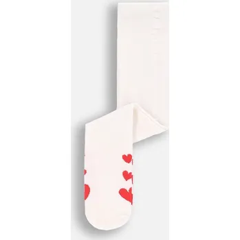 Dívčí Punčocháče Ecru se Srdíčky 080/086 Coccodrillo ZC4