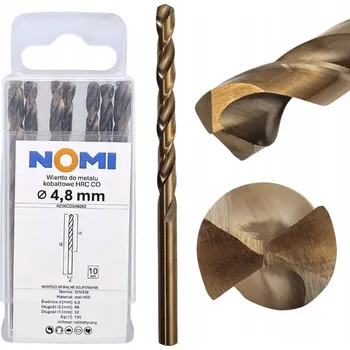 Vrták Vrták do kovu kobaltový 4,8mm HRC CO NOMI pro ocel, plasty a hliník