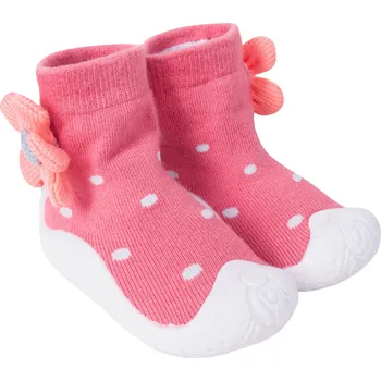 Capáčky BOTIČKY PONOŽKY S GUMOVOU PODRÁŽKOU, kytička, velikost 22