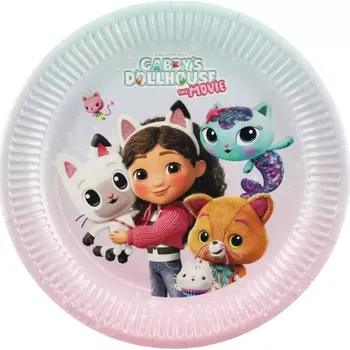 Talíř Papírové talíře Gábinin kouzelný domek ve filmu 23 cm 6 ks