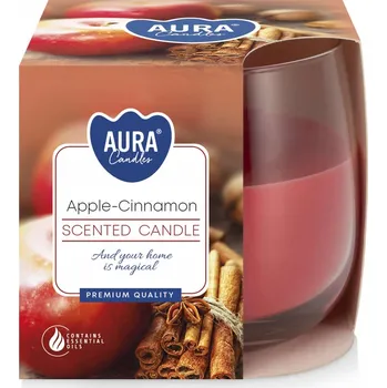 Svíčka Parafínová vonná svíčka Jablko a skořice Aura 6 ks