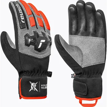 Pánské lyžařské rukavice Reusch Worldcup Warrior R-Tex XT black/silver/fluo red
