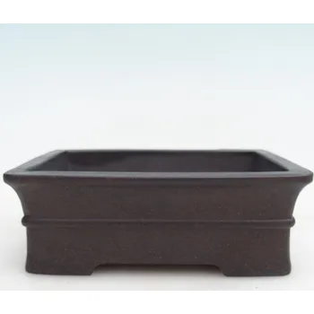 Květináč Keramická bonsai miska 14,5 x 10,5 x 5 cm hnědookrová
