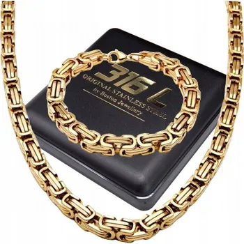 Řetízek ZLATÝ ŘETÍZEK S NÁRAMKEM KRÁLOVSKÝ VZOR 8MM