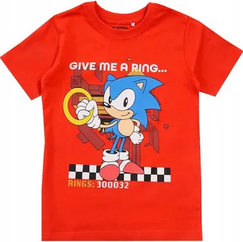 SONIC chlapecké tričko BAVLNA červené, velikost 110 D019M