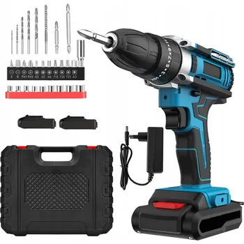 AKUMULATOROVÁ AKU VRTAČKA /ŠROUBOVÁK S LED OSVĚTLENÍM 21V + 2 BATERIE