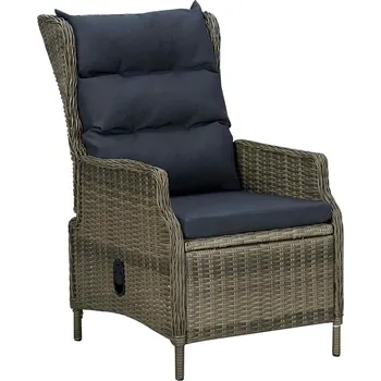 Polohovatelné zahradní křeslo s poduškami polyratan hnědé IM_313302