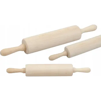 Váleček na těsto VÁLEČEK DŘEVĚNÝ BUKOVÝ KUCHYŇSKÝ OTOČNÝ 40x5,5 NA TĚSTO NA PIROHY A PIZZU