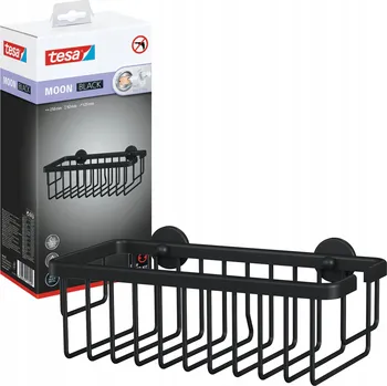 Drátěná police Nástěnný koupelnový košík Tesa 40567-00000-00 černý