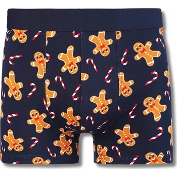 Pánské spodní prádlo Pánské boxerky Moraj L, tmavě modré, vánoční, s perníky
