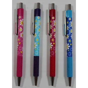 Propiska automatická modrá s květinami 0,7mm VINSON DAISY FASHION 206