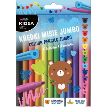 Pastelka Silné Pastelky 12 barev KIDEA Jumbo Soft Teddy Bears