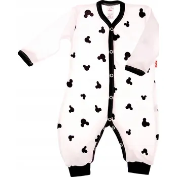 Kojenecký overall OVERAL DLOUHÝ RUKÁV dupačky, Myška bílá 104 KLEKLE