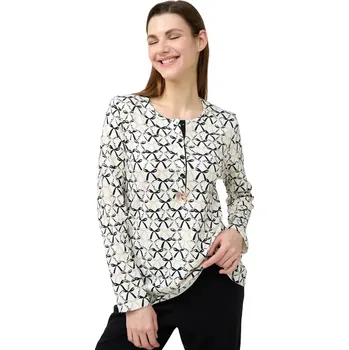 Dámské pyžamo Dámské bavlněné pyžamo s knoflíkovou légou a vzorem mašliček Vamp 23354 cream velikost 3XL