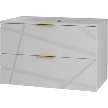 Koupelnový nábytek RADOM-06 - Skříňka s umyvadlem 2Z 80cm Bílá Matná Sada-3