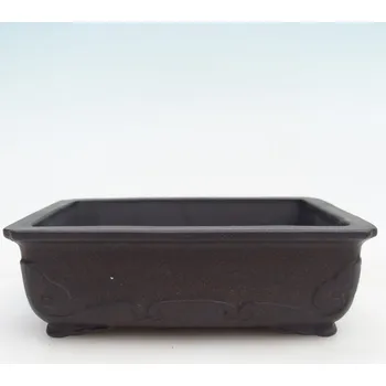 Květináč Keramická bonsai miska 14,5 x 10 x 4,5 cm hnědookrová
