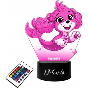 Dekorativní svítidlo LAMPKA NA SKLE Cora Tlapková patrola 3D LED RGB + DÁLKOVÝ OVLADAČ 16 BAREV