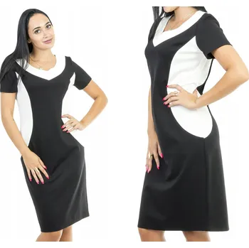 Dámské šaty V222 ČERNÉ ZÚŽŇUJÍCÍ ŠATY vel. 42