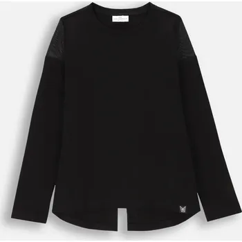 Dívčí tričko Coccodrillo dětské tričko černé bavlna velikost 128