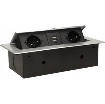 Elektrická zásuvka Elektrická Zásuvka do desky stolu Orno stříbrná