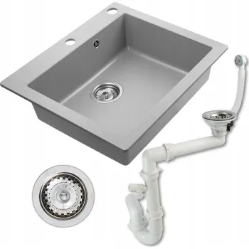 Granitový dřez Jednokomorový granitový dřez Moderno Annie šedý