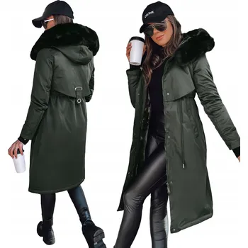 Dámské oblečení DStreet dámská bunda parka s kapucí zelená M
